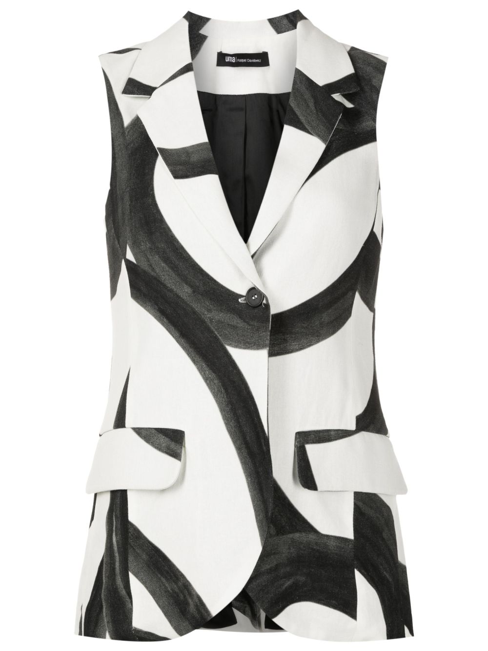 Uma | Raquel Davidowicz abstract-pattern notched-lapels waistcoat - Black von Uma | Raquel Davidowicz