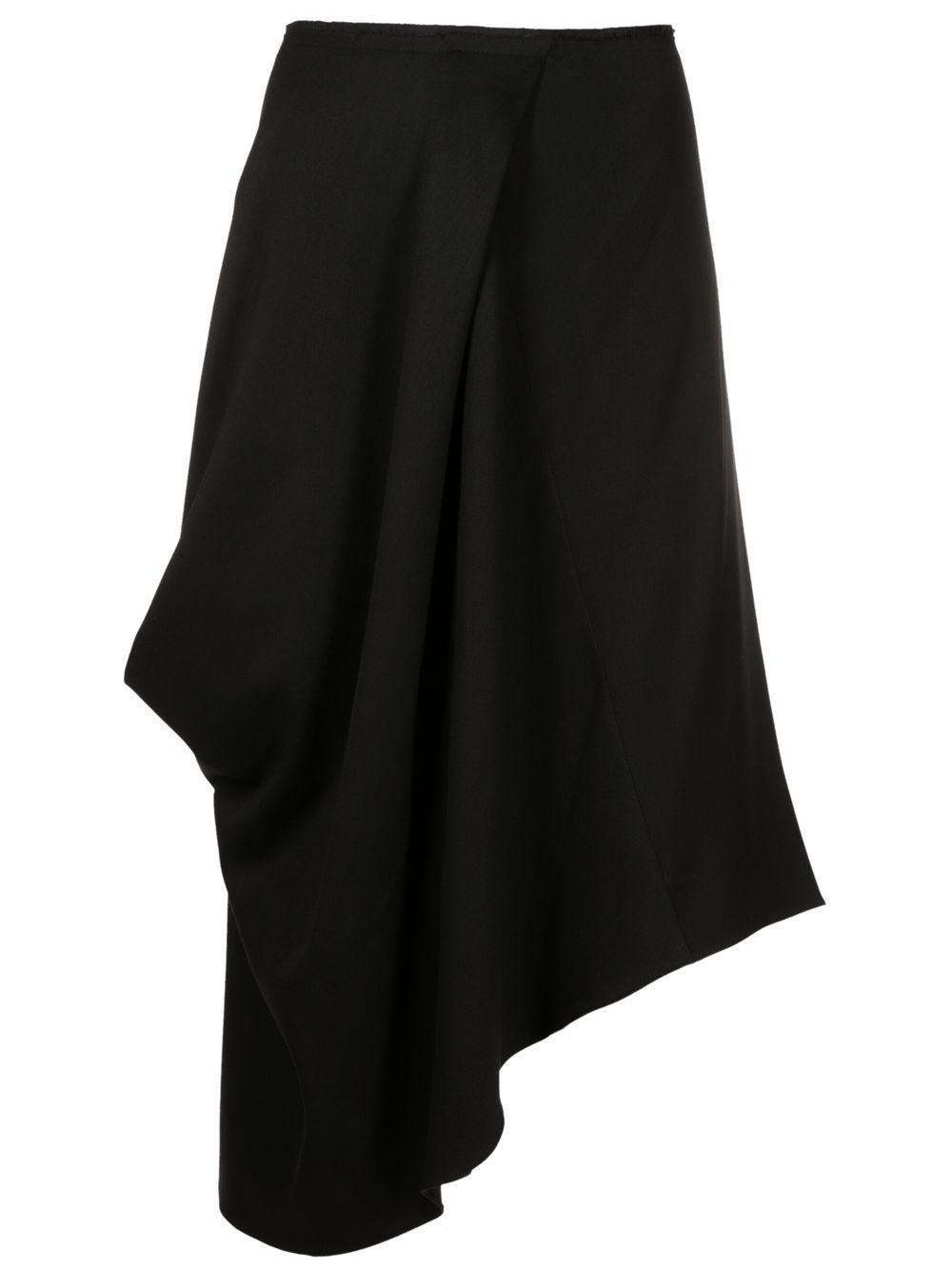 Uma | Raquel Davidowicz asymmetric draped midi skirt - Black von Uma | Raquel Davidowicz