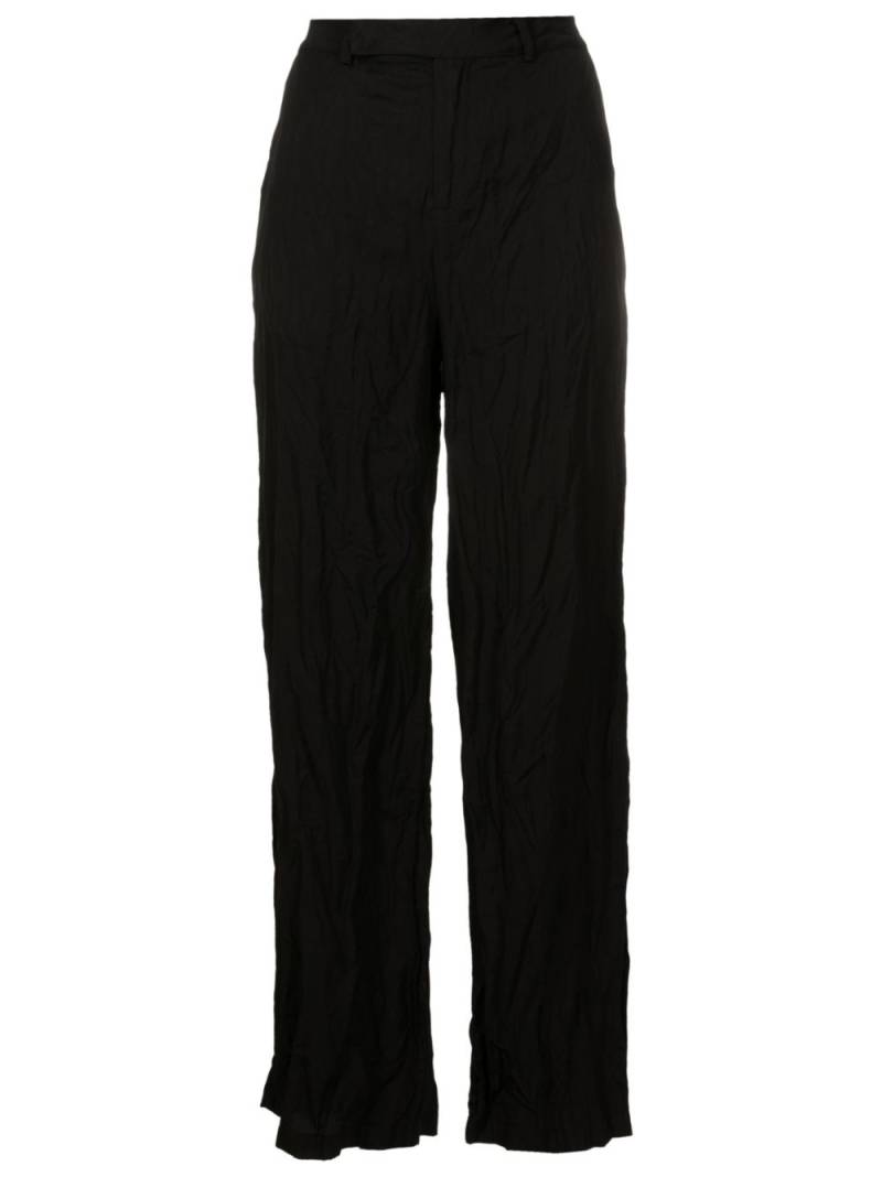 Uma | Raquel Davidowicz crinkled-finish high-waisted trousers - Black von Uma | Raquel Davidowicz