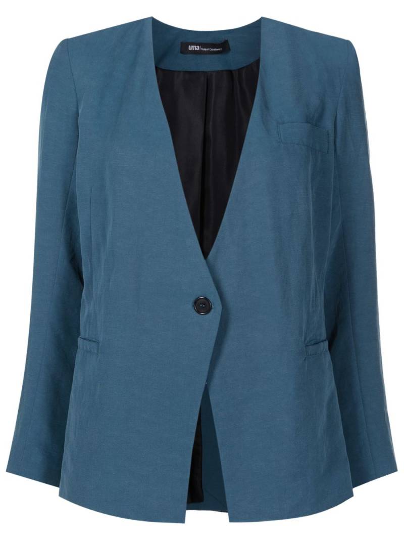 Uma | Raquel Davidowicz no-lapels button-fastening blazer - Blue von Uma | Raquel Davidowicz