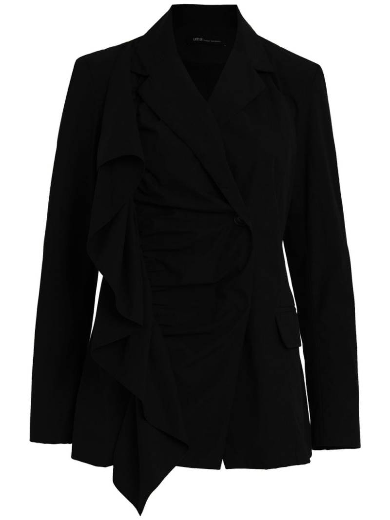 Uma | Raquel Davidowicz ruffle-detail single-breasted blazer - Black von Uma | Raquel Davidowicz