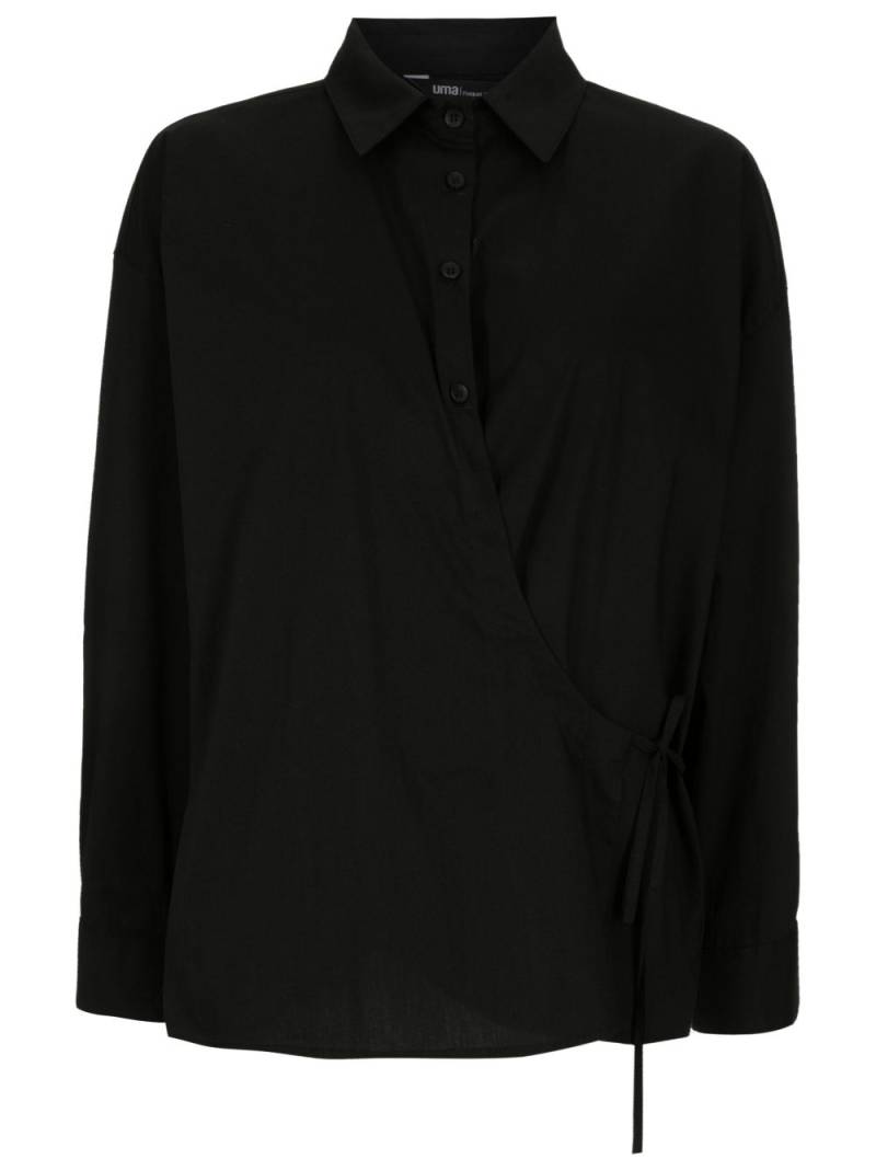 Uma | Raquel Davidowicz side-tie polo top - Black von Uma | Raquel Davidowicz