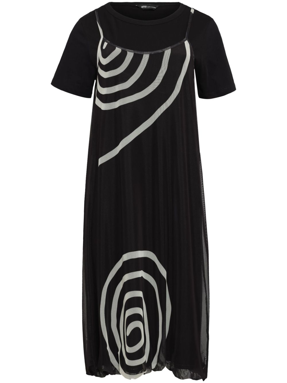 Uma | Raquel Davidowicz spiral-print midi dress - Black von Uma | Raquel Davidowicz