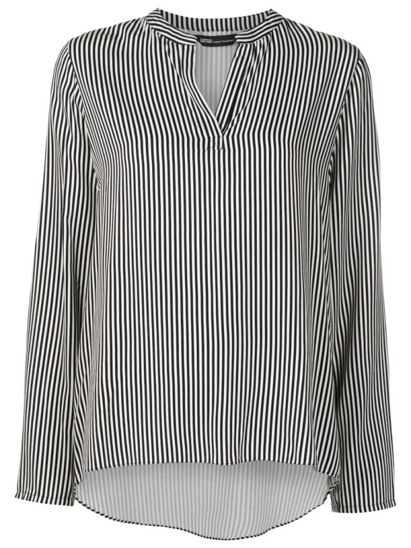 Uma | Raquel Davidowicz vertical-stripe split-neck blouse - Black von Uma | Raquel Davidowicz