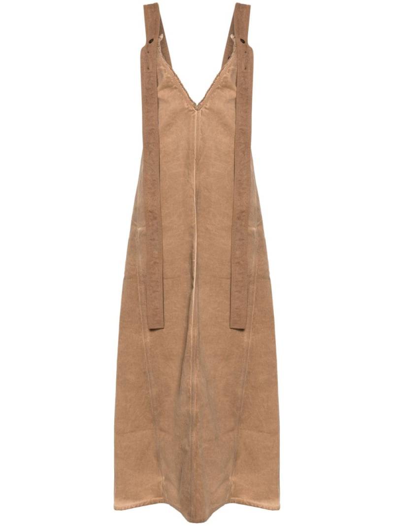 Uma Wang Aroma V-neck maxi dress - Brown von Uma Wang