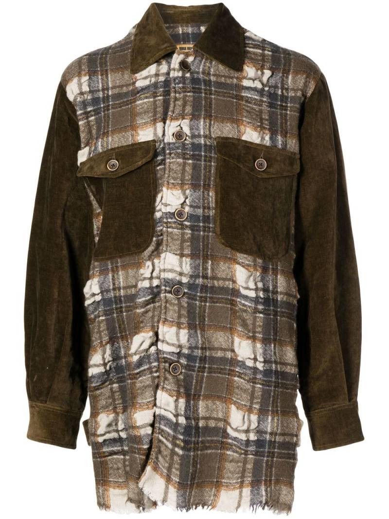 Uma Wang Juan panelled plaid jacket - Green von Uma Wang