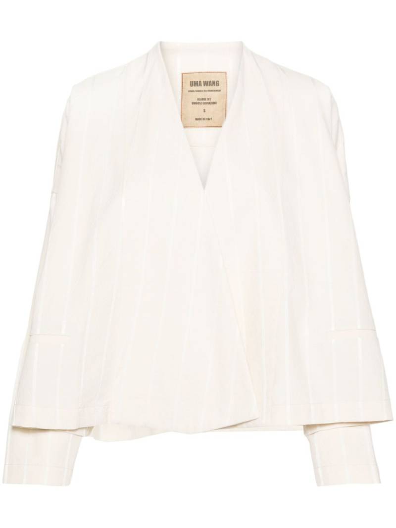 Uma Wang Klarke striped canvas jacket - Neutrals von Uma Wang