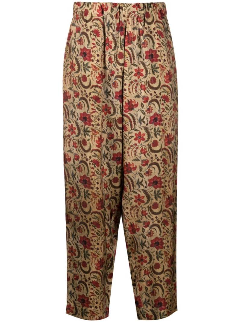 Uma Wang Palmer floral-print tapered trousers - Neutrals von Uma Wang