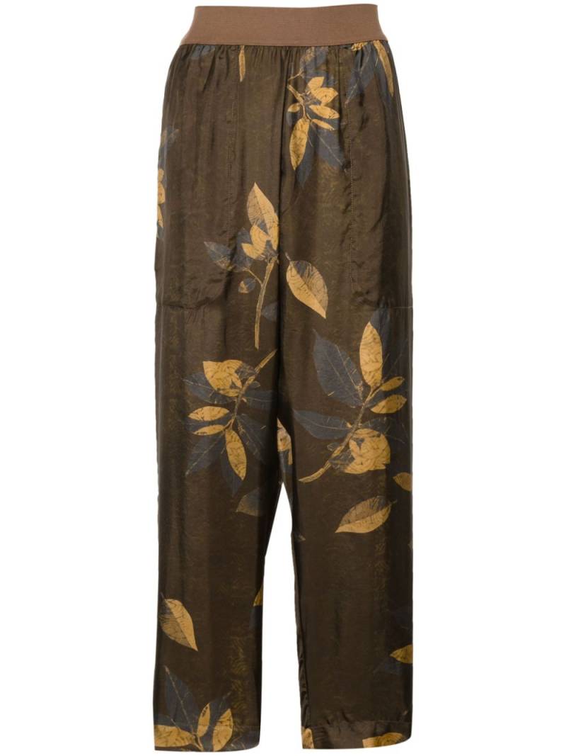 Uma Wang Palmer motif-print trousers - Brown von Uma Wang