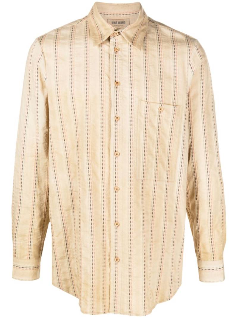 Uma Wang Tab striped cotton shirt - Neutrals von Uma Wang