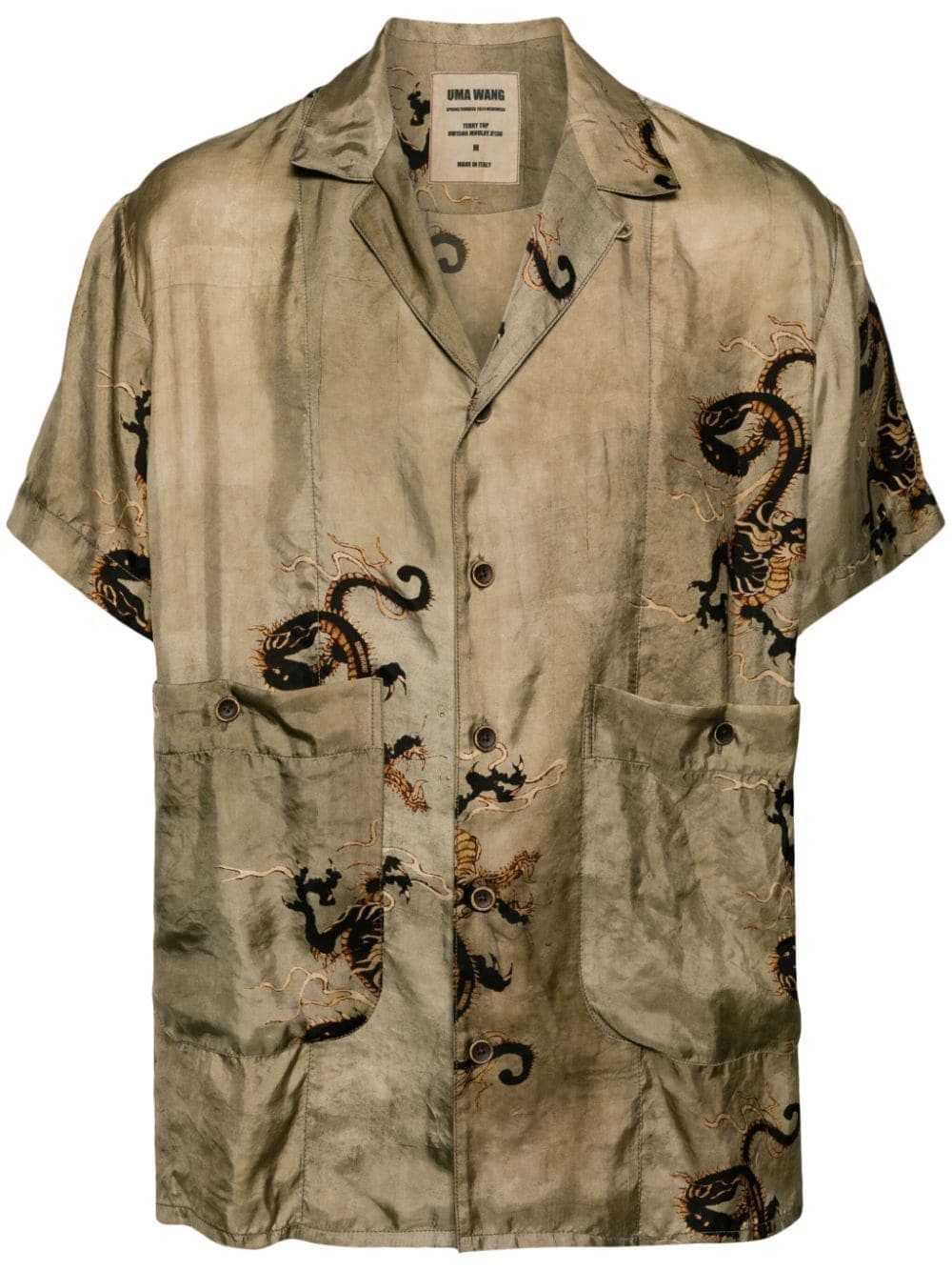 Uma Wang Terry dragon-print shirt - Neutrals von Uma Wang