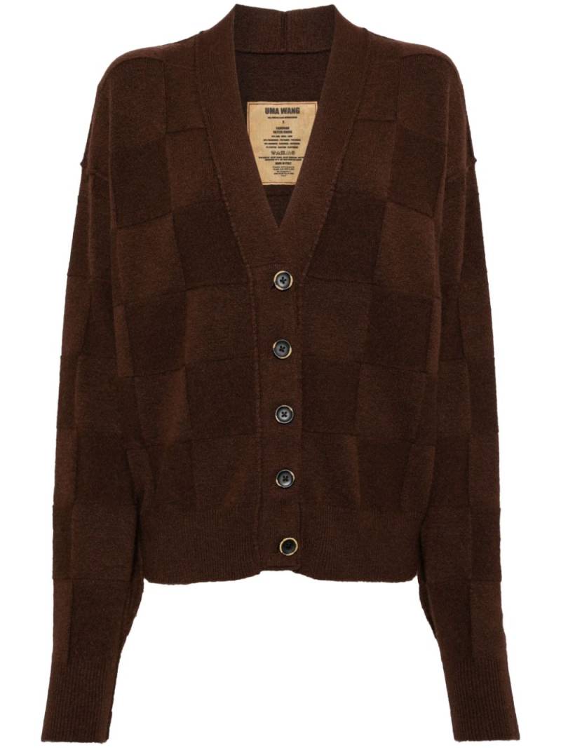 Uma Wang checked V-neck cardigan - Brown von Uma Wang