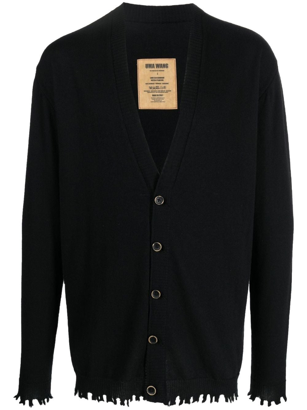 Uma Wang V-neck knitted cashmere cardigan - Black von Uma Wang