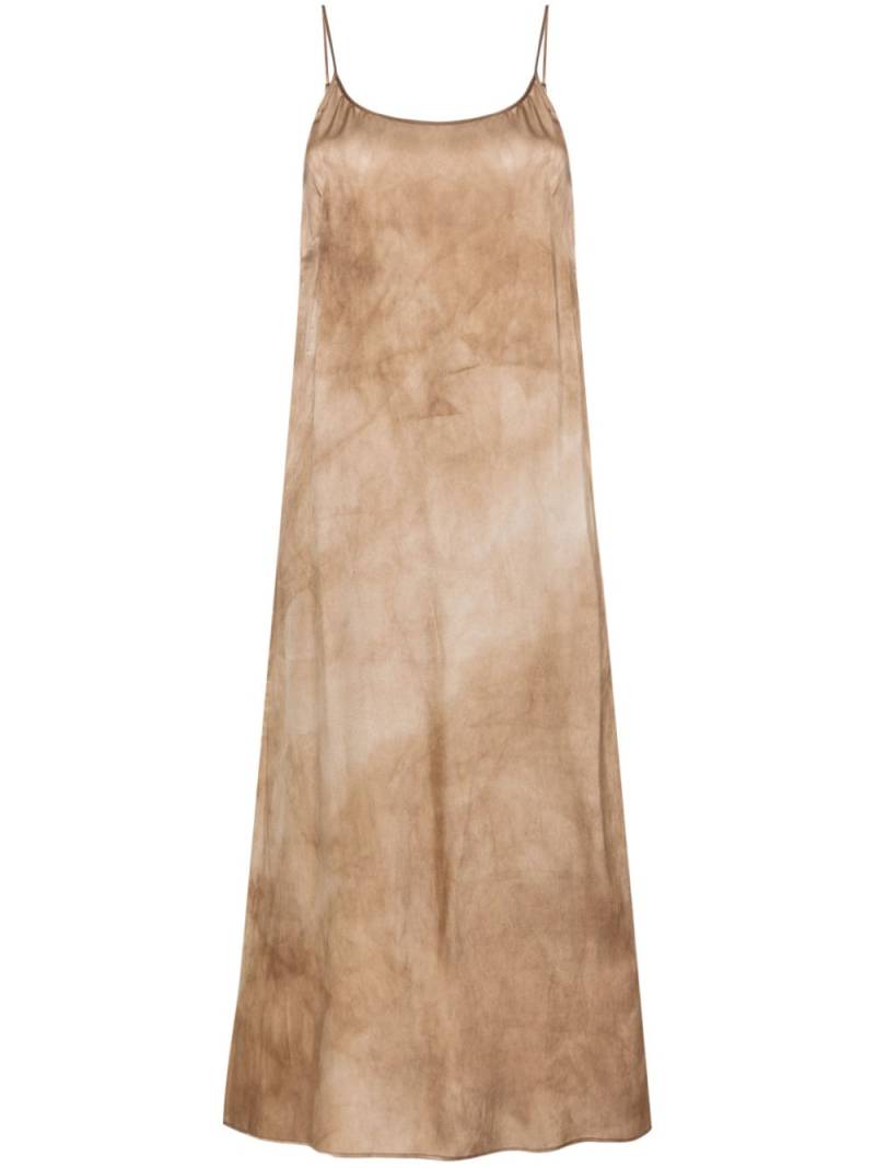 Uma Wang abstract-print midi dress - Neutrals von Uma Wang