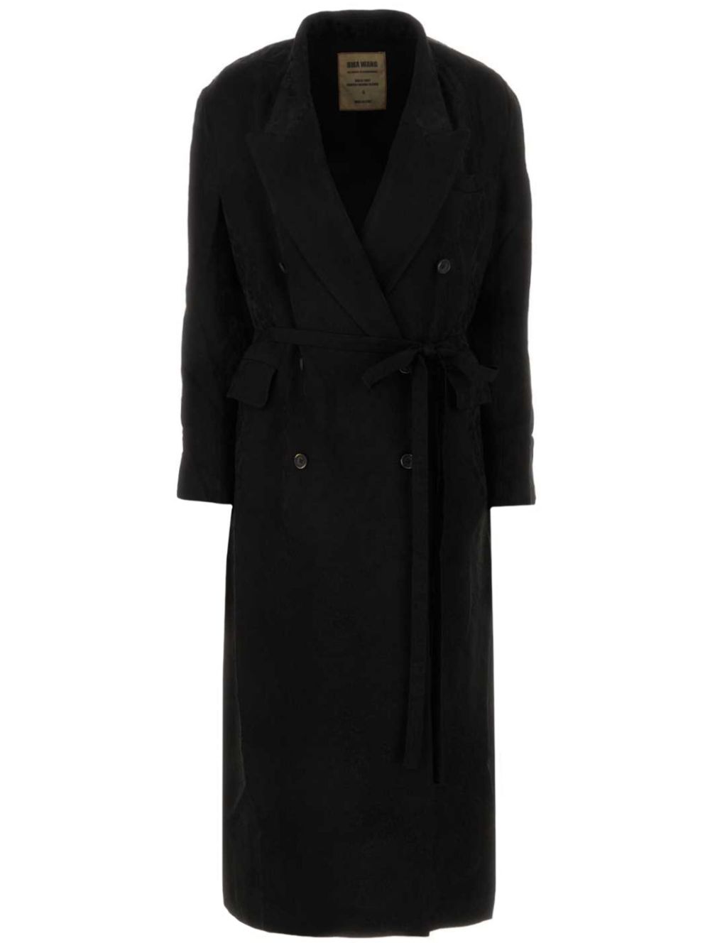 Uma Wang asymmetric double-breasted coat - Black von Uma Wang