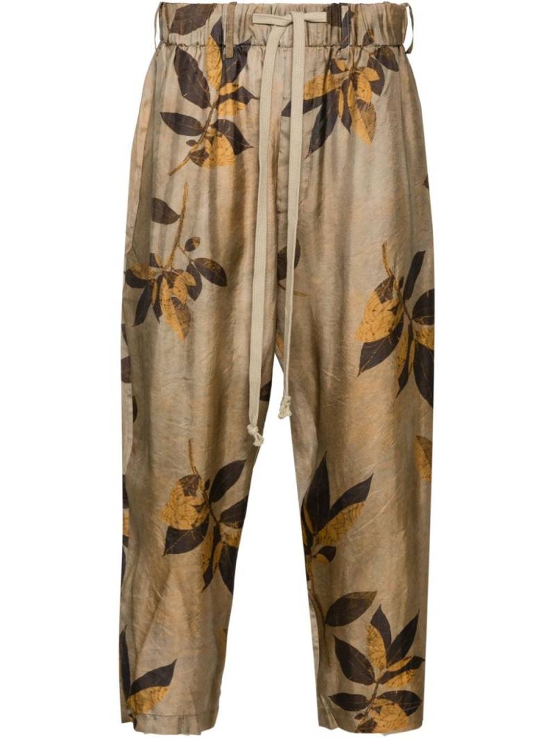 Uma Wang branches-printed tapered trousers - Neutrals von Uma Wang