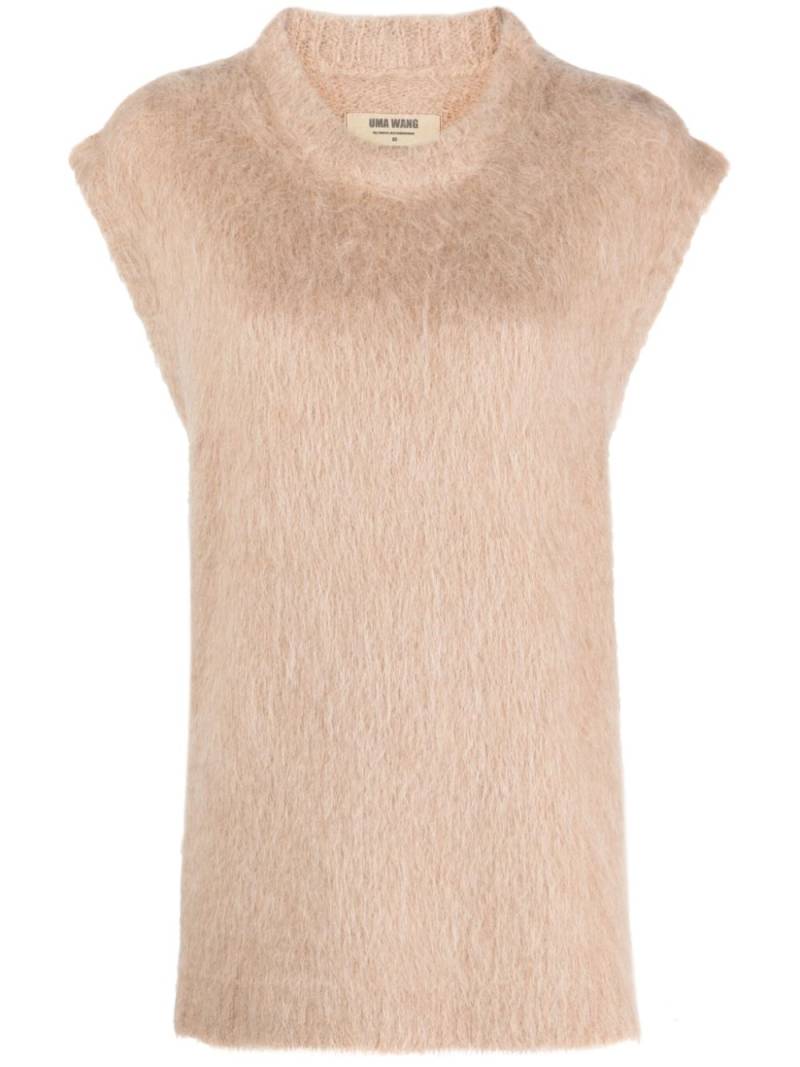 Uma Wang brushed crew-neck vest - Neutrals von Uma Wang