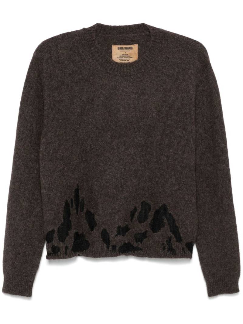 Uma Wang contrast-panel sweater - Brown von Uma Wang