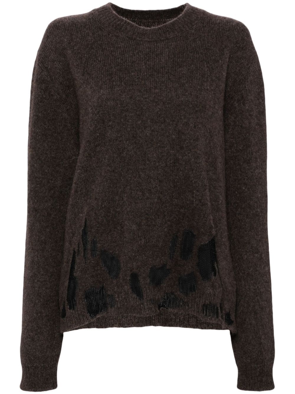 Uma Wang cut-out crewneck sweater - Brown von Uma Wang