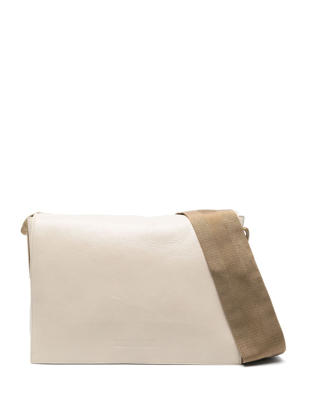 Uma Wang debossed-logo leather shoulder bag - Neutrals von Uma Wang