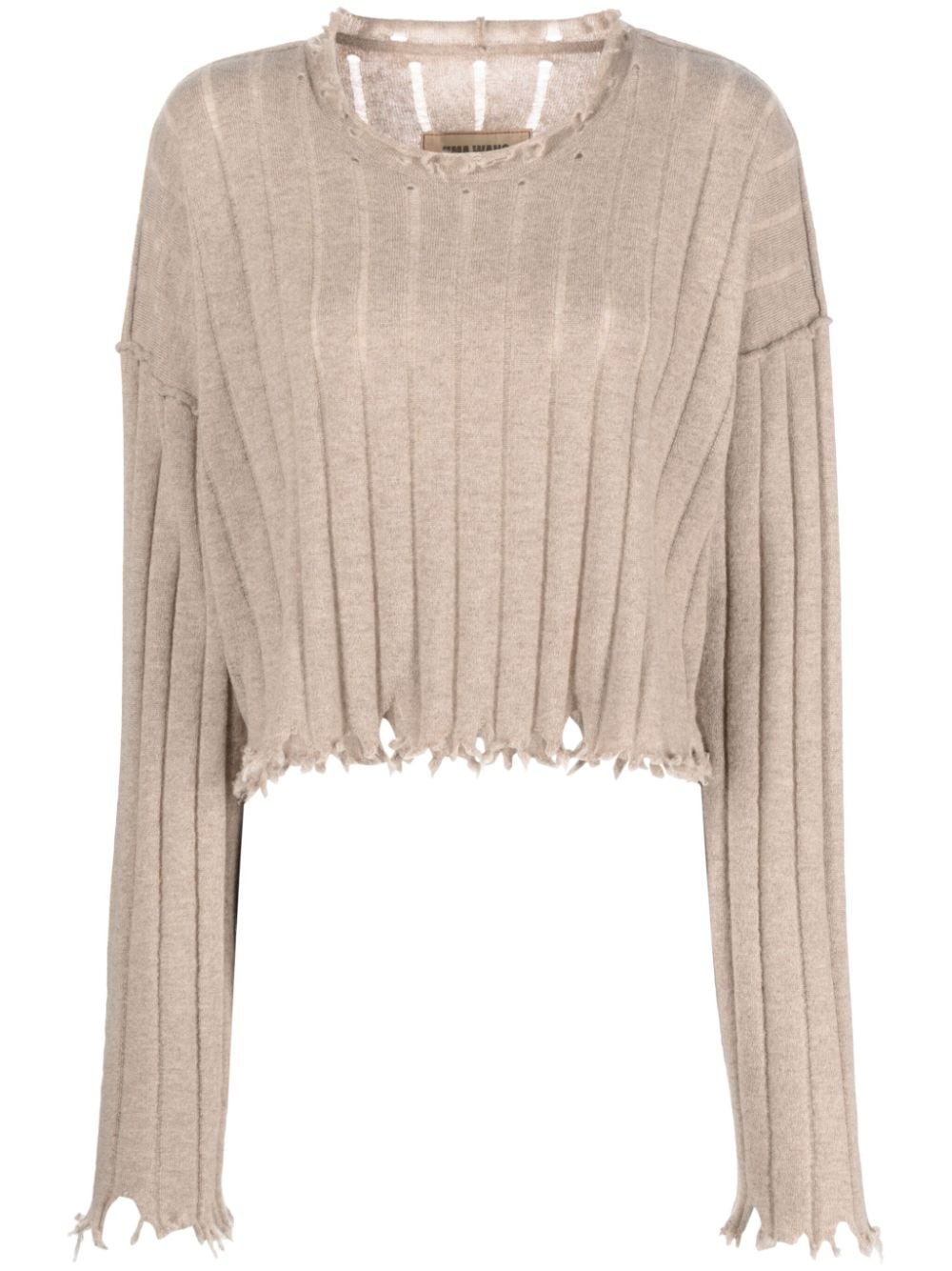 Uma Wang distressed-efffect cashmere jumper - Neutrals von Uma Wang