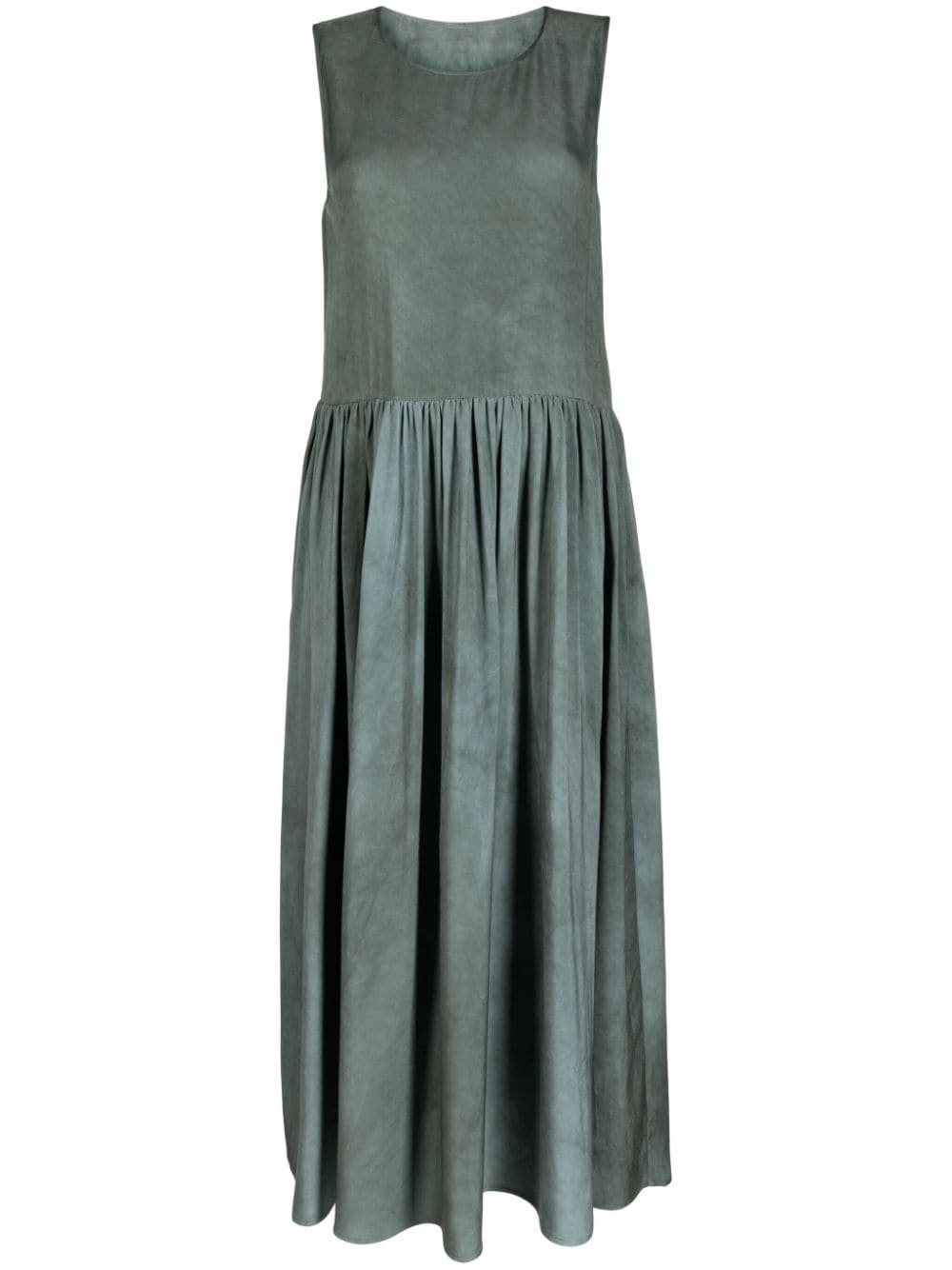 Uma Wang distressed pleated midi dress - Green von Uma Wang