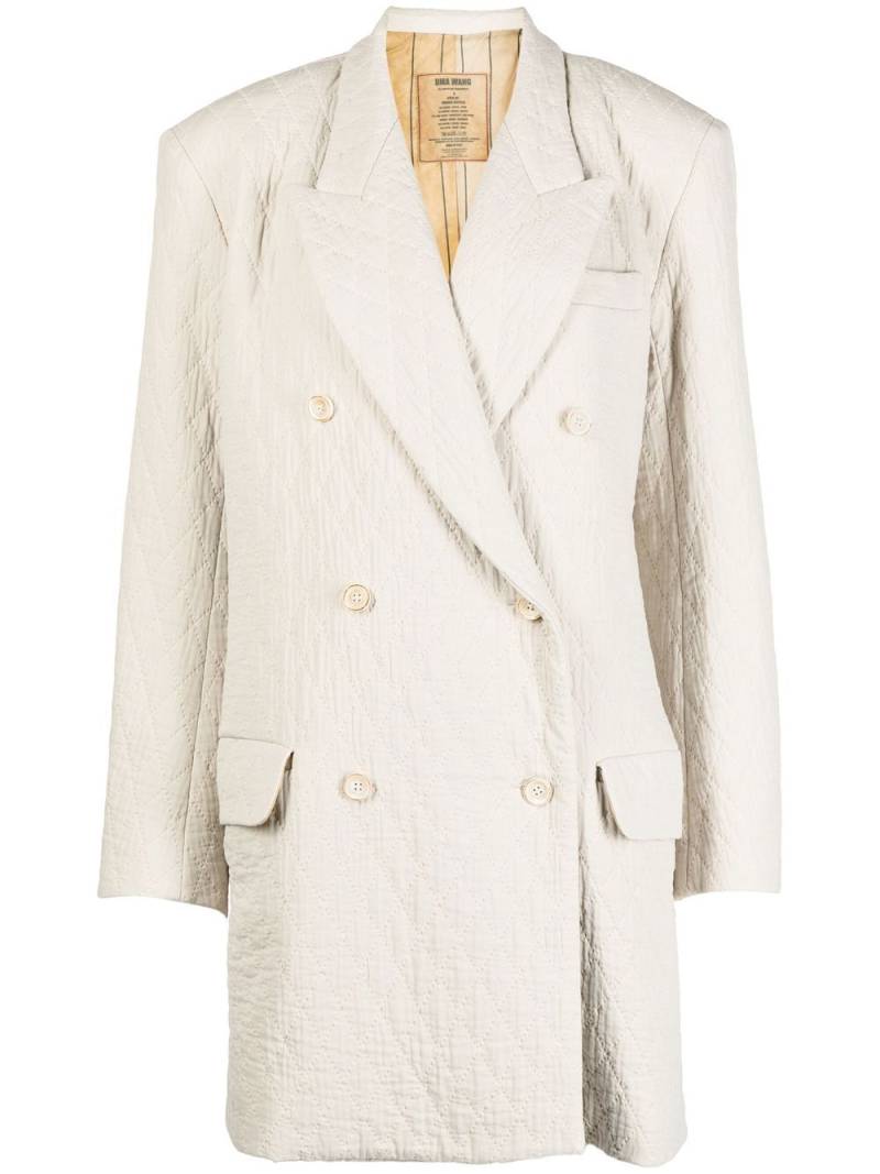 Uma Wang double-breasted tailored coat - Neutrals von Uma Wang