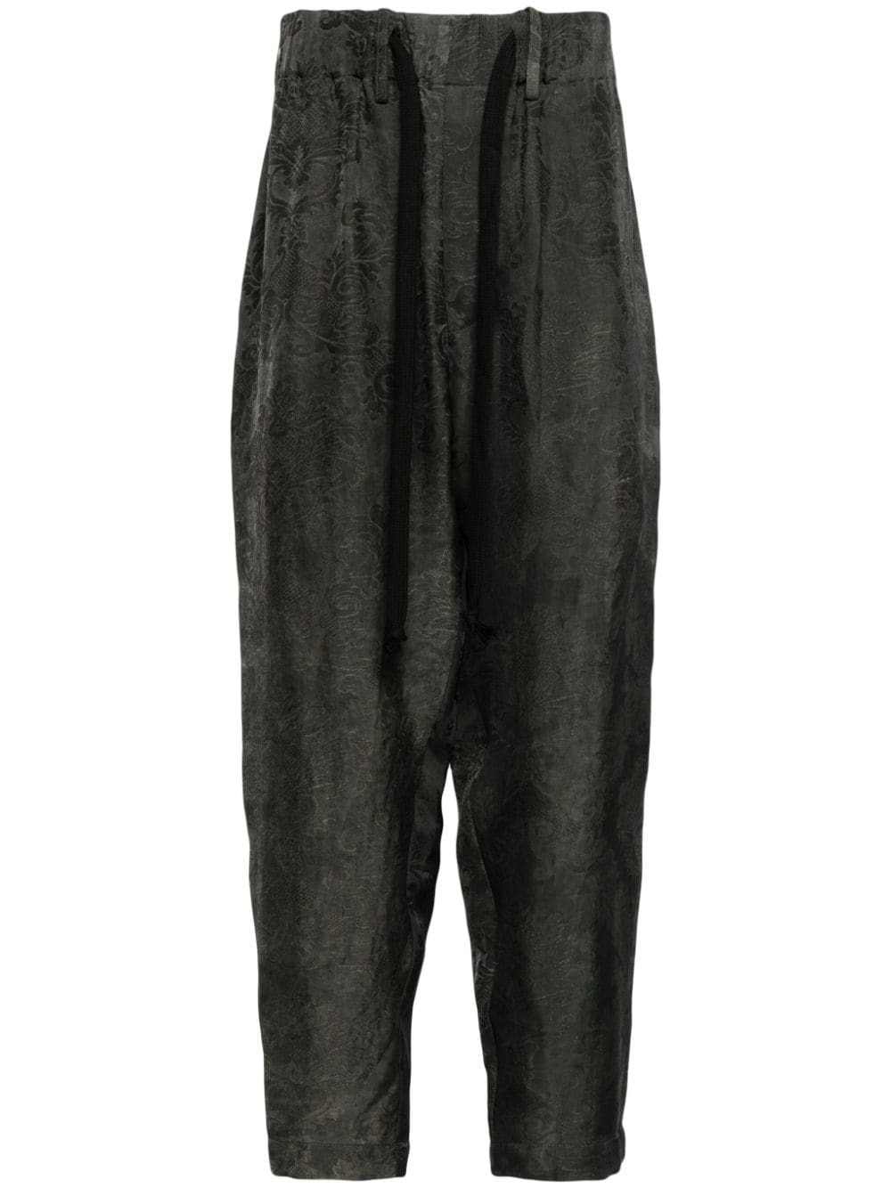 Uma Wang drop-crotch tapered trousers - Grey von Uma Wang