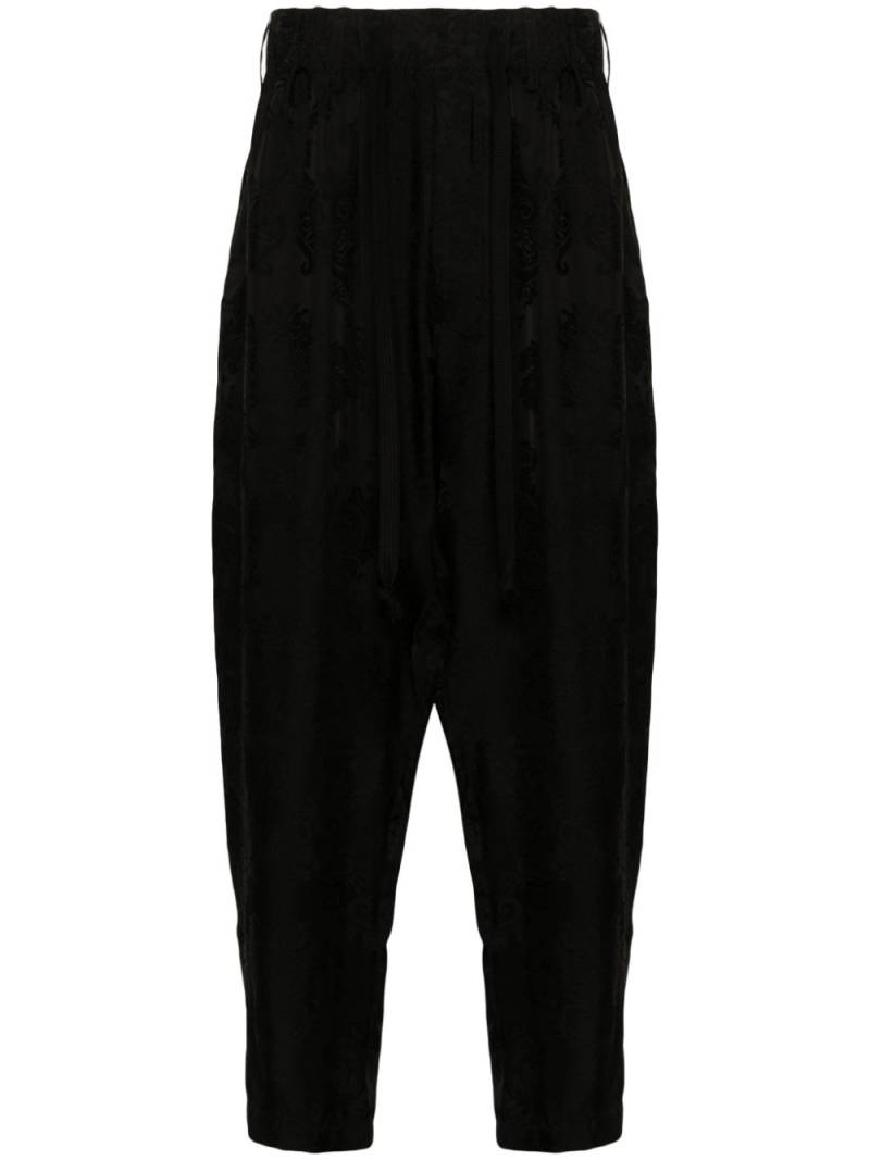 Uma Wang floral-jacquard drop-crotch trousers - Black von Uma Wang