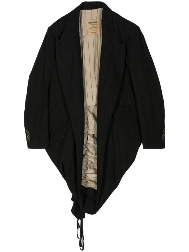 Uma Wang gathered-detail asymmetric blazer - Black von Uma Wang