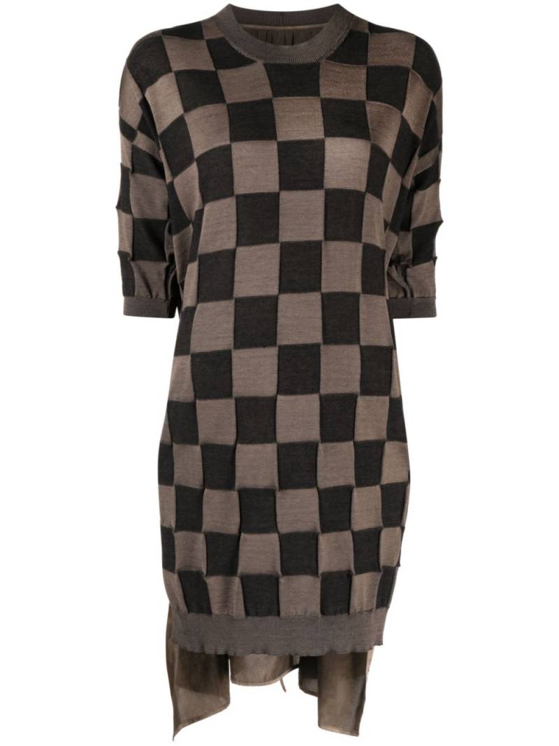 Uma Wang graphic-print midi dress - Brown von Uma Wang