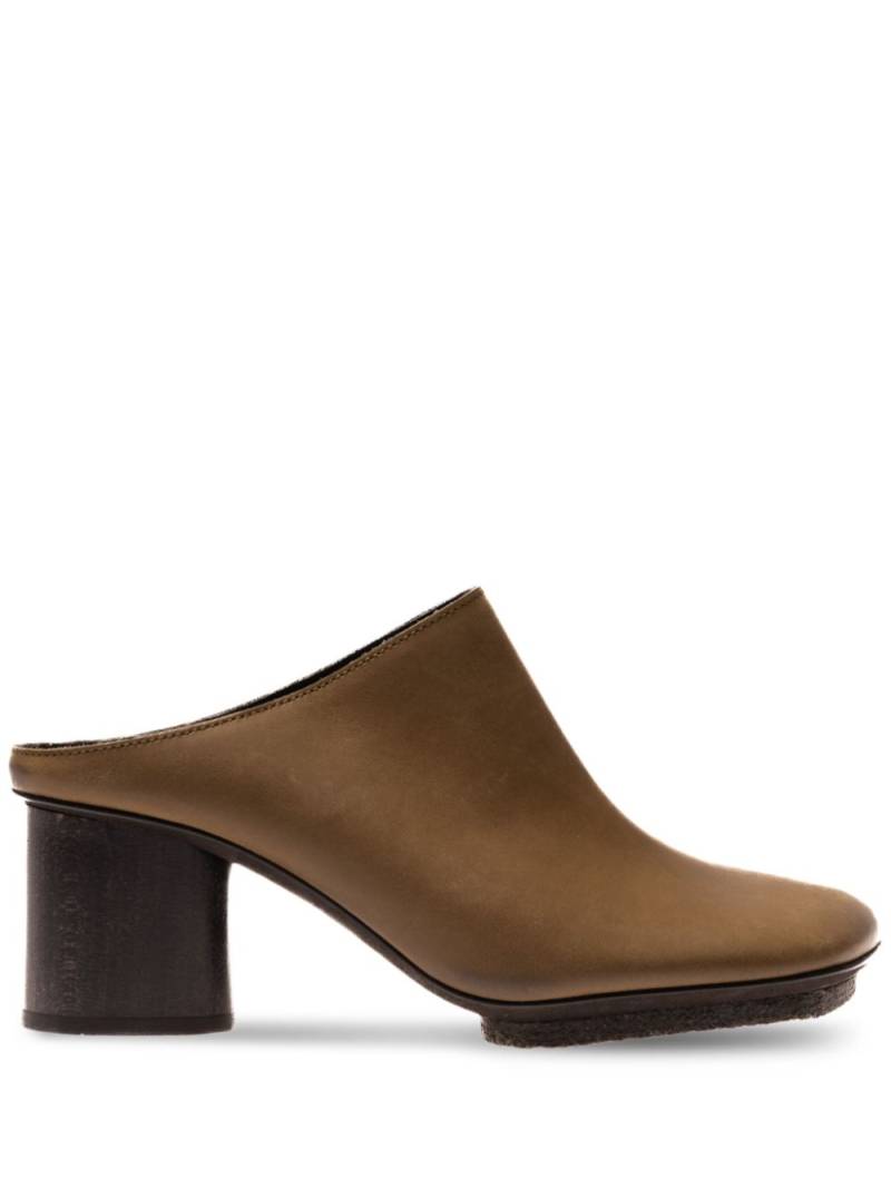 Uma Wang mid-heel leather mules - Green von Uma Wang