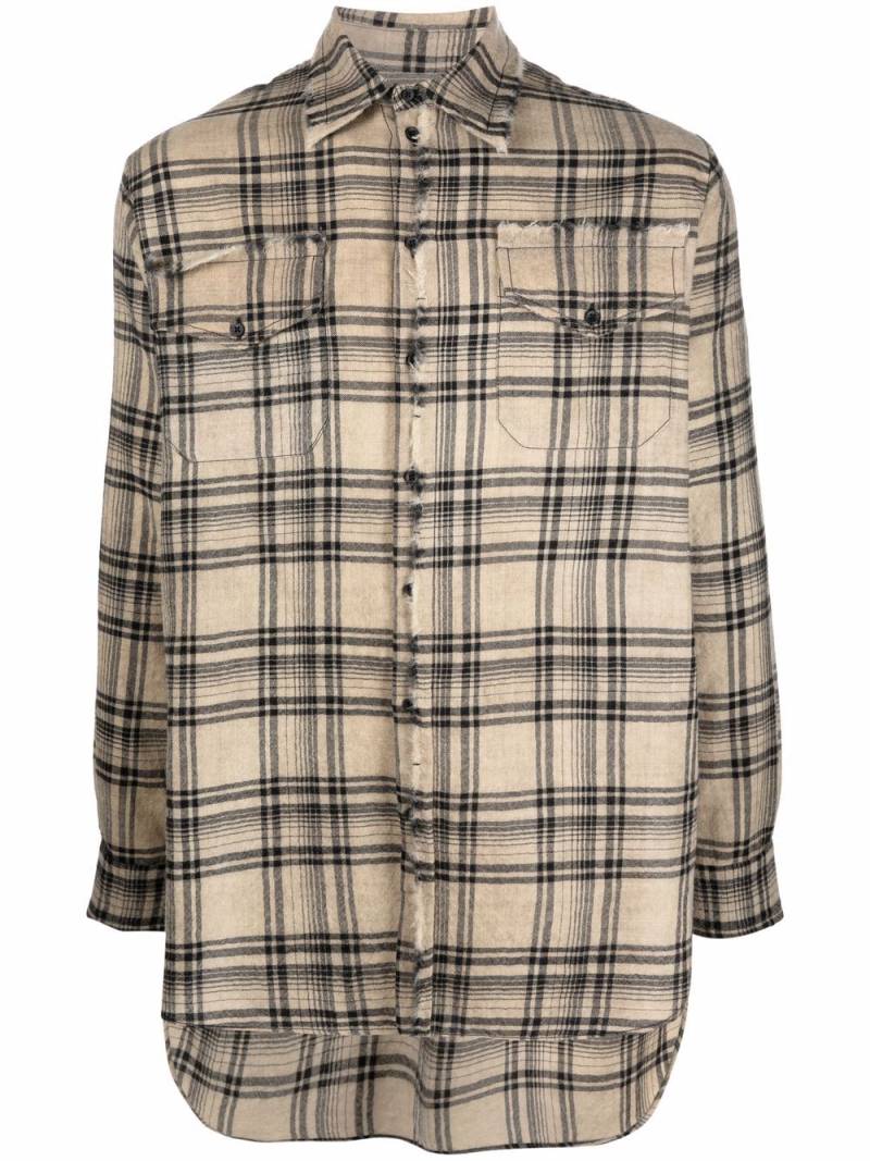 Uma Wang oversized check shirt - Neutrals von Uma Wang