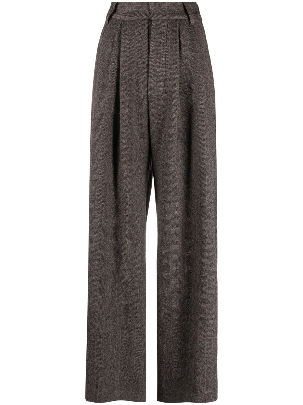 Uma Wang pleated wide-leg virgin wool trousers - Neutrals von Uma Wang