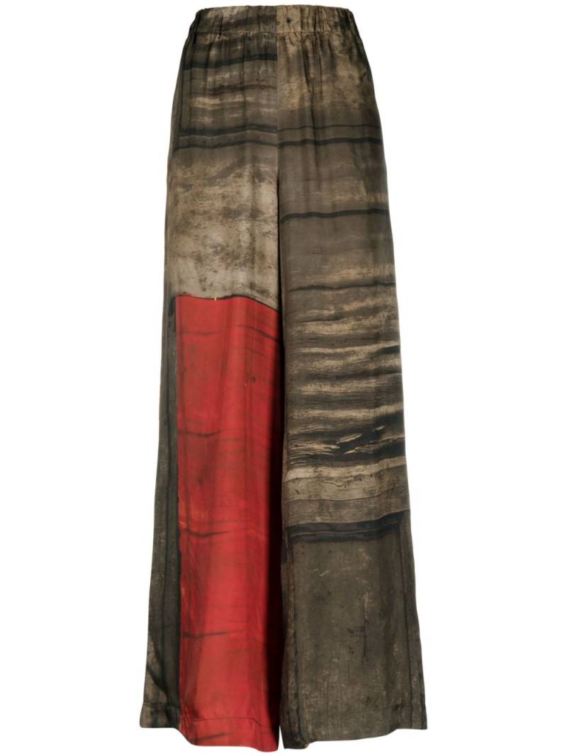 Uma Wang printed wide-leg trousers - Brown von Uma Wang