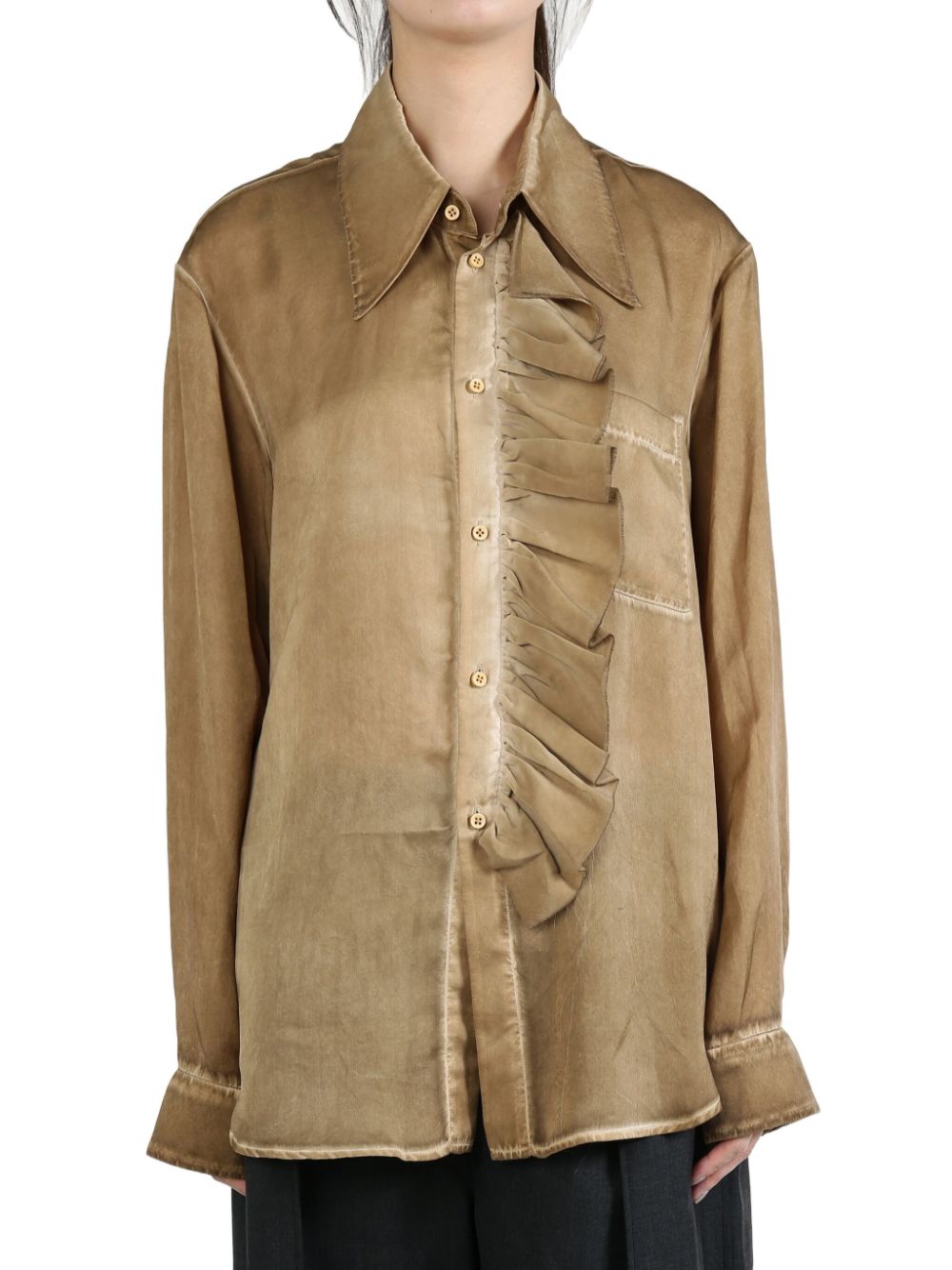 Uma Wang ruffle detail blouse - Neutrals von Uma Wang