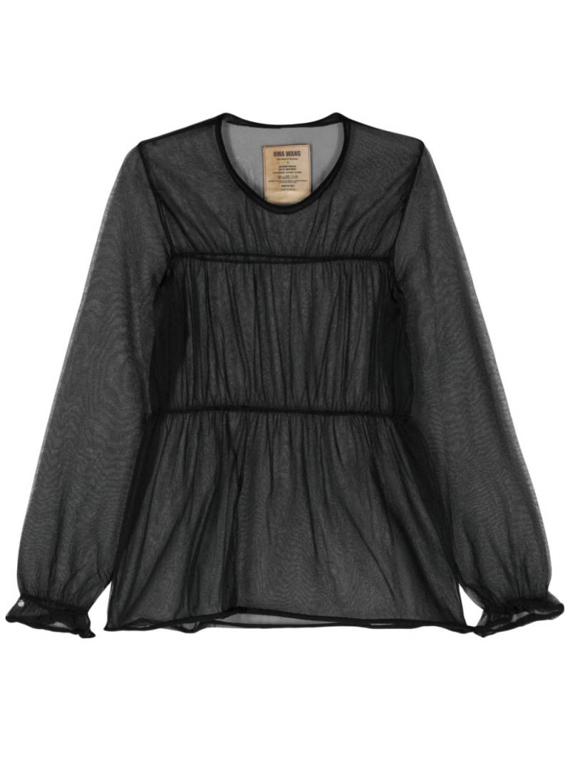 Uma Wang seam-detail sheer blouse - Black von Uma Wang