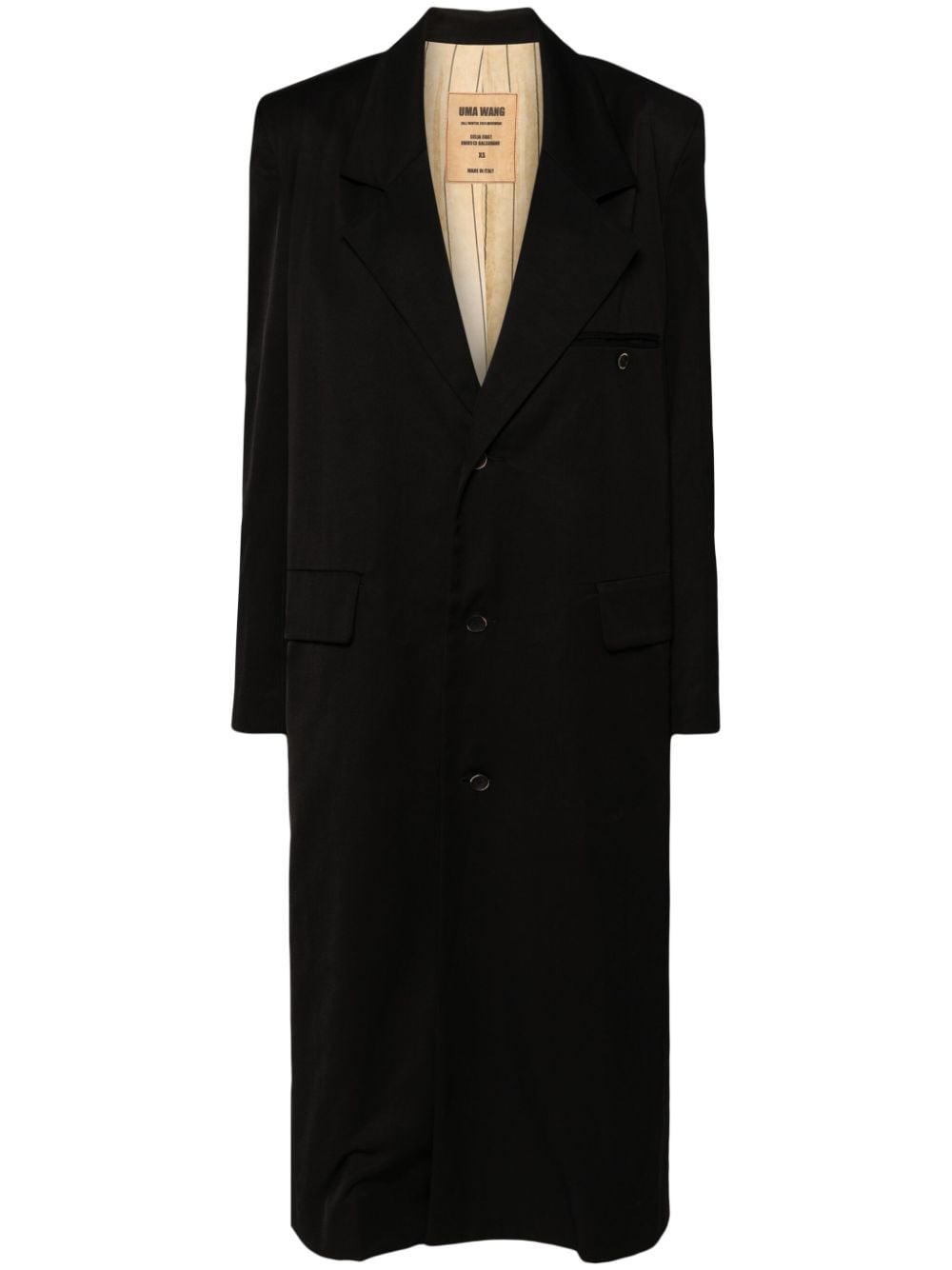 Uma Wang single-breasted cotton coat - Black von Uma Wang