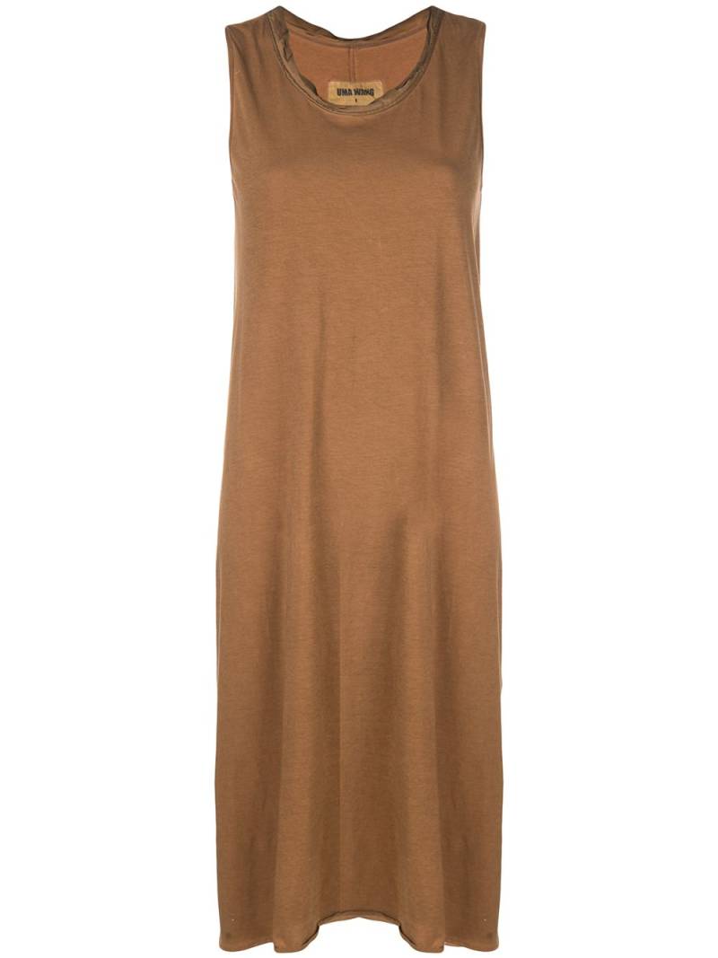 Uma Wang sleeveless midi jersey dress - Brown von Uma Wang