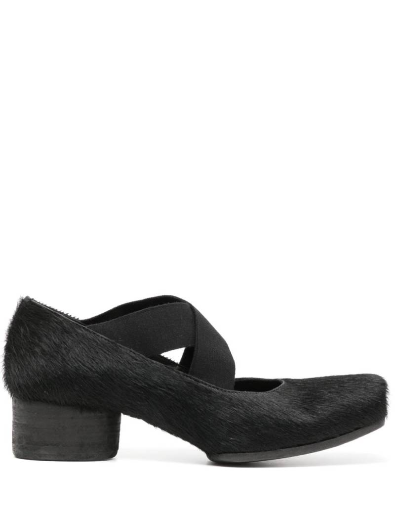 Uma Wang square-toe leather ballerina shoes - Black von Uma Wang