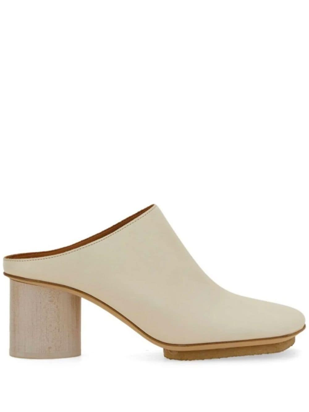 Uma Wang square-toe leather mules - Neutrals von Uma Wang