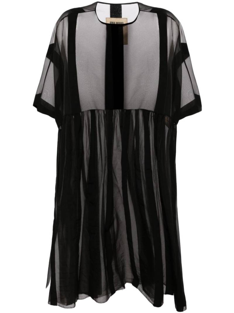 Uma Wang striped sheer midi dress - Black von Uma Wang