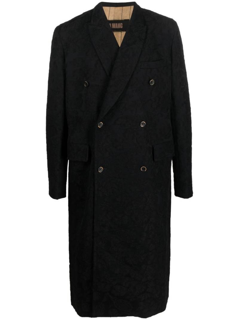 Uma Wang velvet effect double breasted coat - Black von Uma Wang