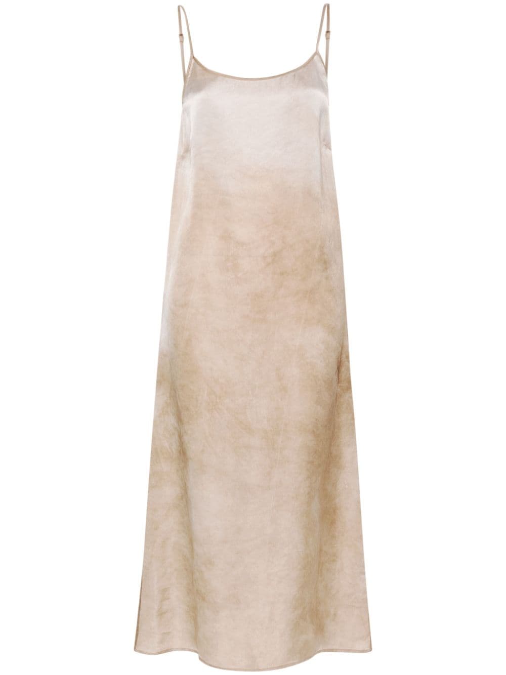 Uma Wang watercolour satin maxi dress - Neutrals von Uma Wang