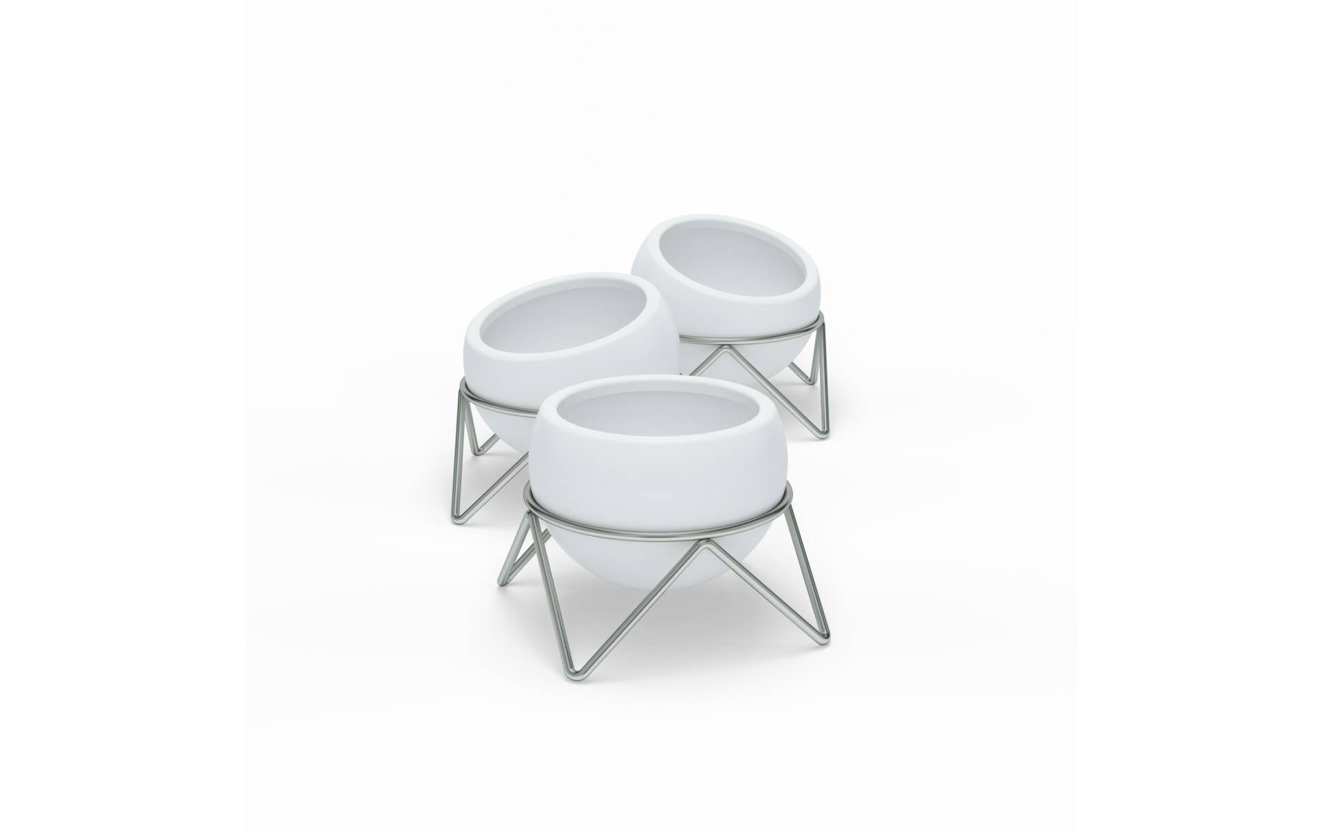 Umbra Blumentopf »Potsy 3er Set, Weiss-Silberfarben« von Umbra