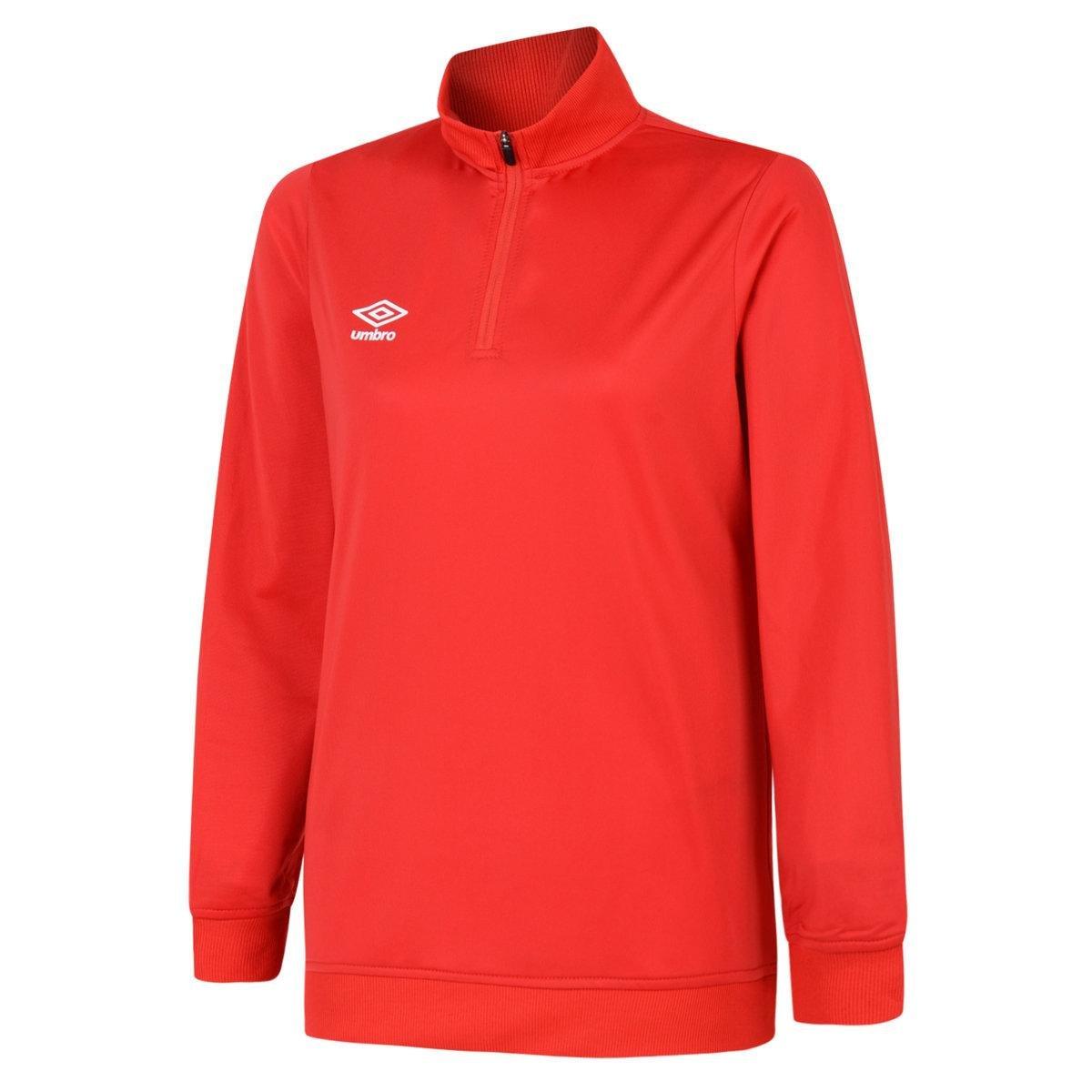 Umbro - Club Essential Sweatshirt mit halbem Reißverschluss, für Damen, Rot Bunt, Größe L von Umbro