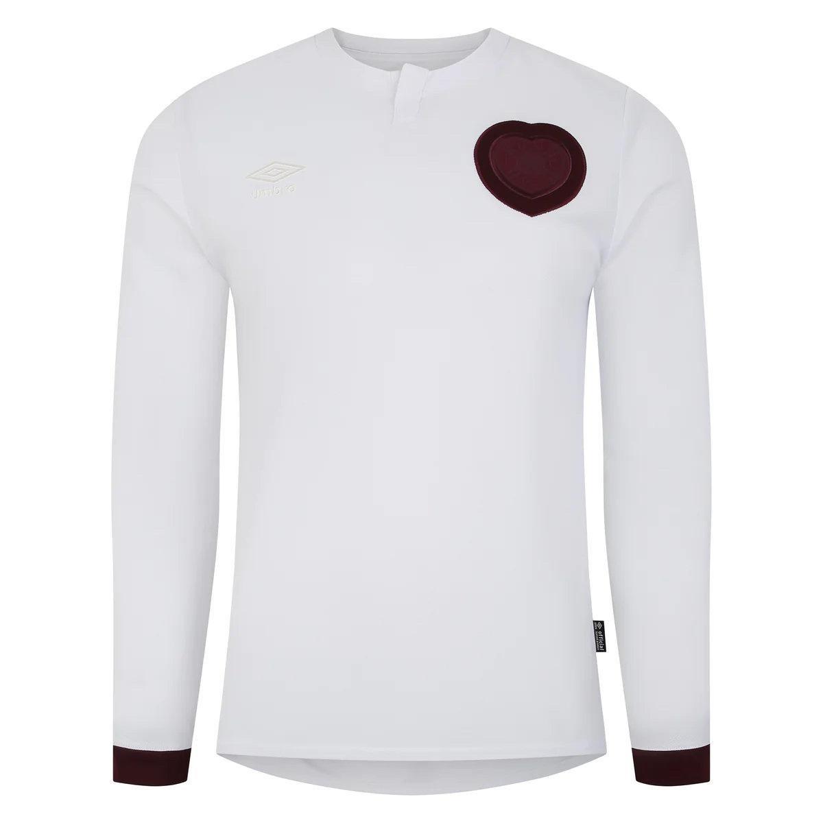 Drittes Trikot 2324, Herz Von Midlothian Fc, Langärmlig Herren Weiss S von Umbro