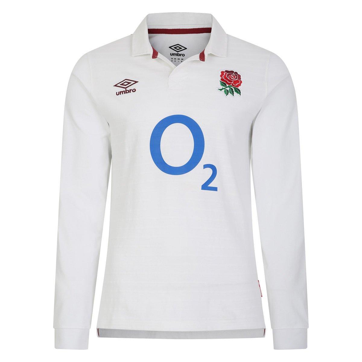 Heimtrikot 2324, England Rugby, Langärmlig Jungen Weiss 128 von Umbro