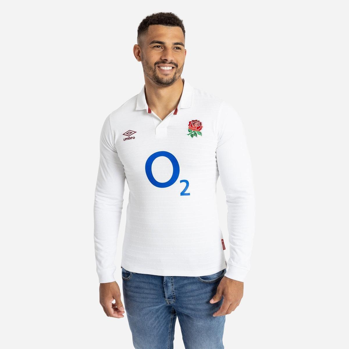 Heimtrikot "23/24", England Rugby, Langärmlig Herren Weiss 3XL von Umbro