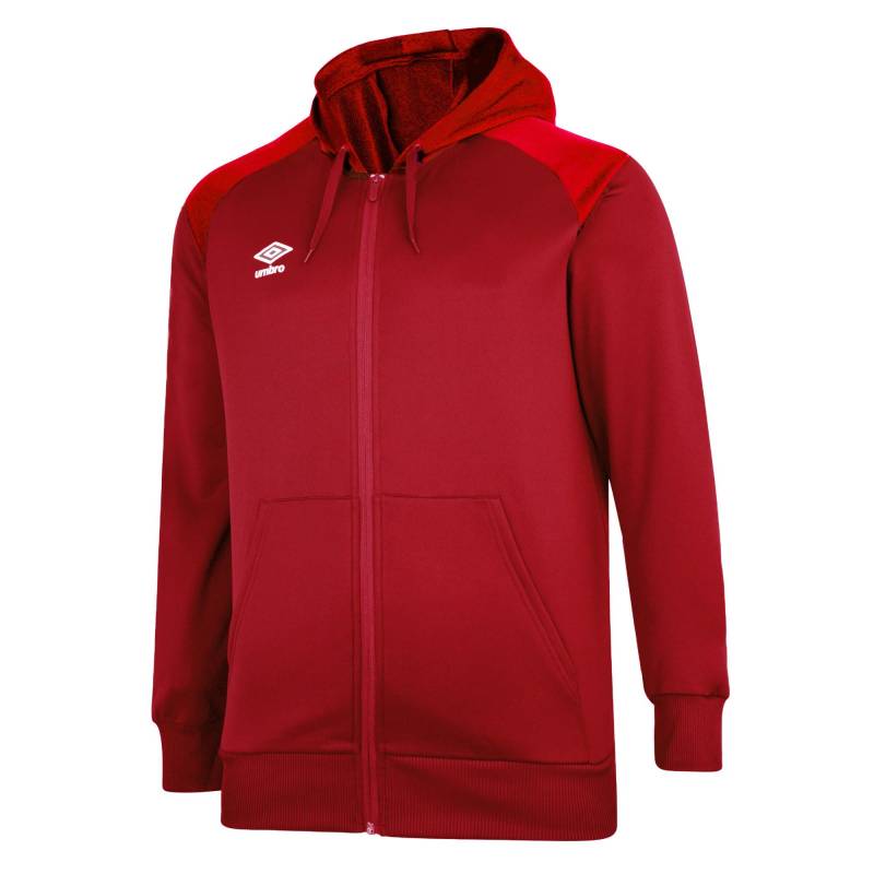 Hoodie Mit Durchgehendem Reißverschluss Jungen Dunkelrot 140 von Umbro